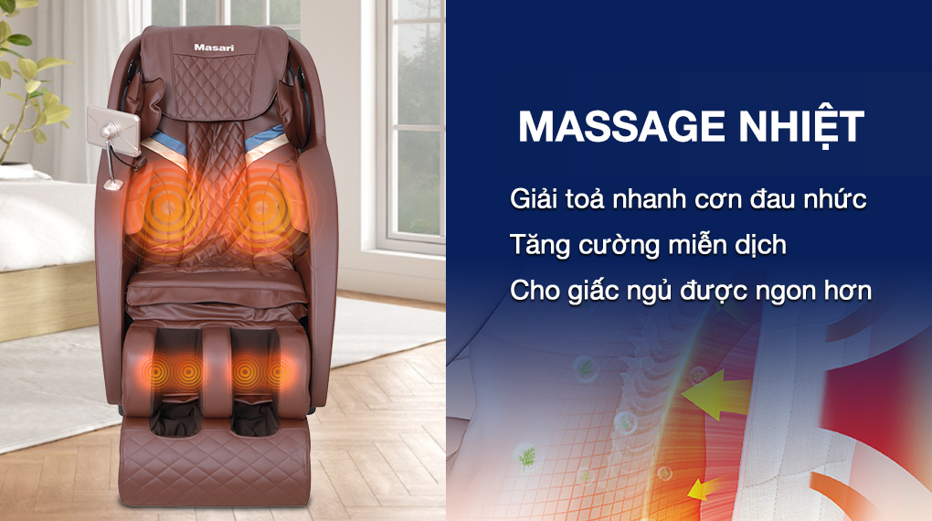 Massage nhiệt trên Ghế Massage Fuji Luxury PT607 giúp giảm nhanh cơn nhức thắt lưng