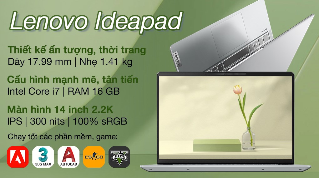 Laptop Lenovo Ideapad 5 Pro 14ITL6 i7 1165G7/16GB/512GB/2GB MX450/Win10 (82L30093VN)