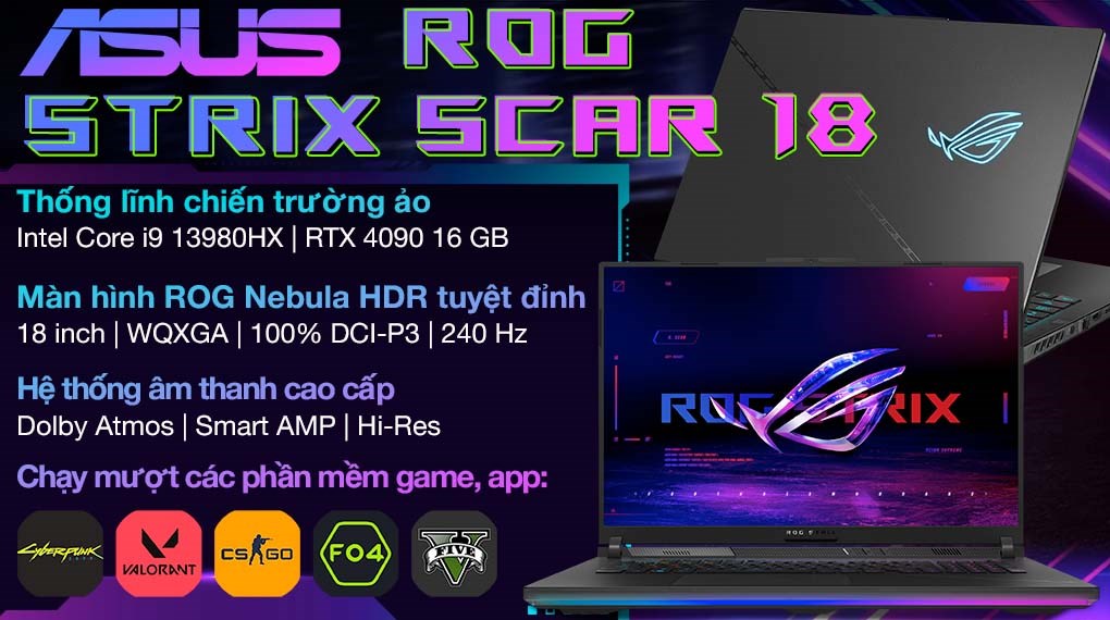 Asus Gaming ROG Strix SCAR 18 G834JY i9 13980HX (N6039W)