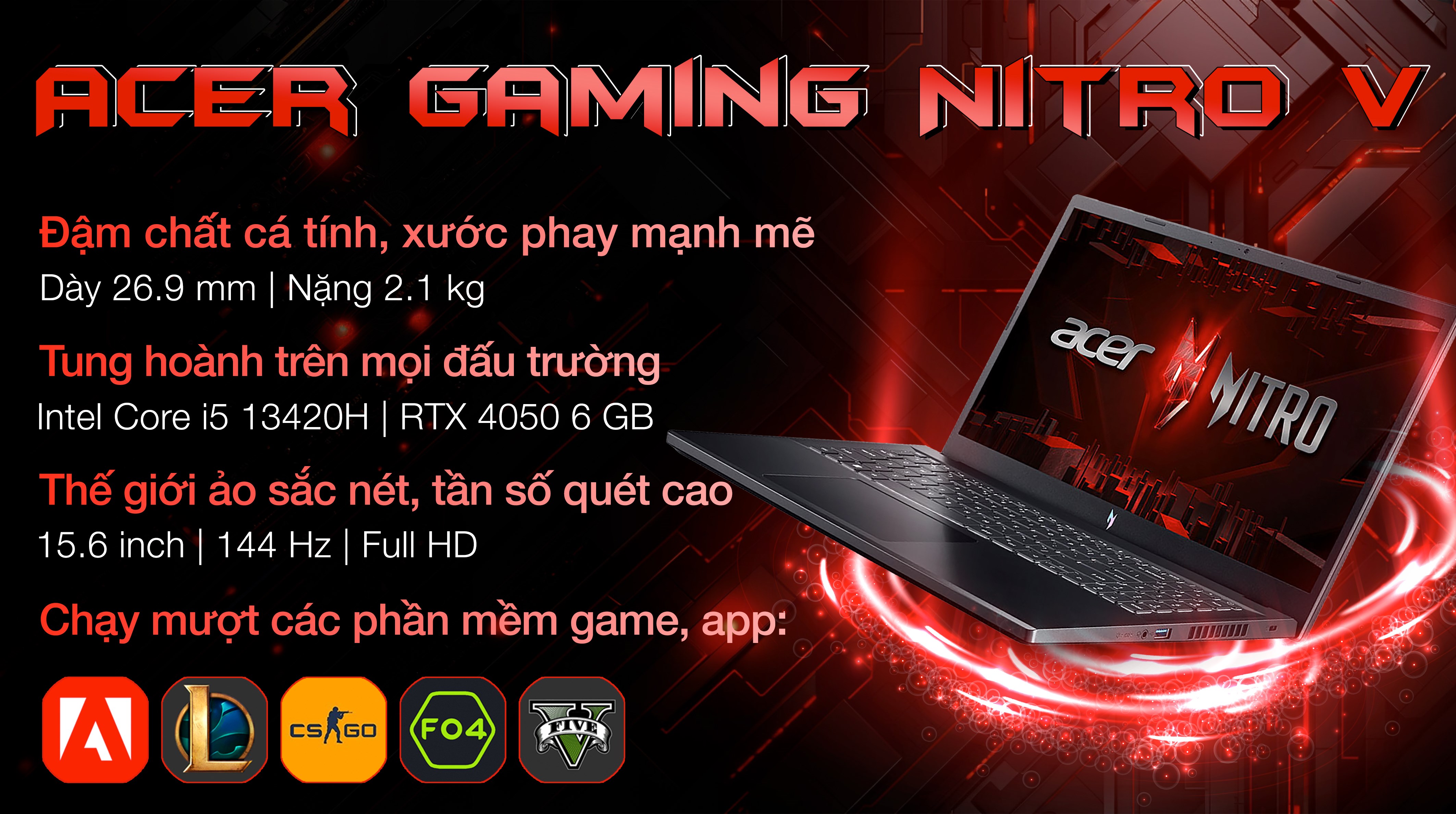 Acer Gaming Nitro V ANV15 51 57B2 i5 13420H (NH.QN8SV.001)