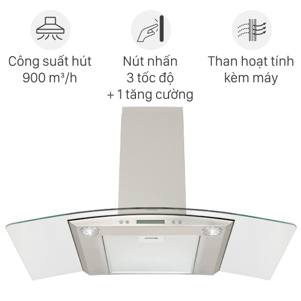 Máy hút mùi kính cong Hafele HH-WG90B (539.81.185)