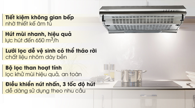 Máy hút mùi âm tủ Torino FS303GE2XK23PU3V2LIX/F/60