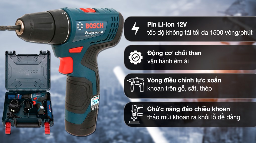 Máy khoan vặn vít pin Bosch GSR 120-LI 12V