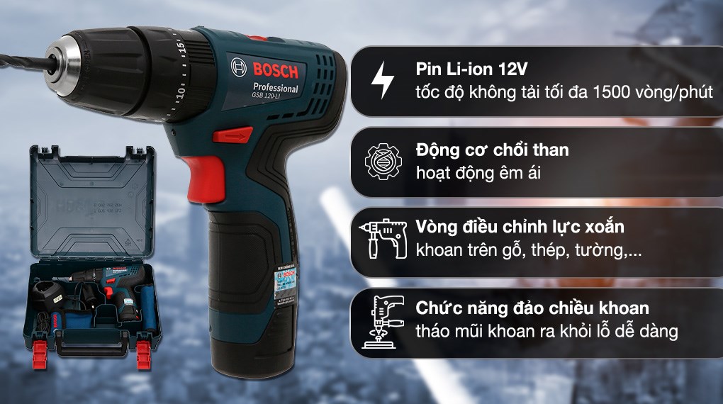 Máy khoan động lực pin Bosch GSB 120-LI 12V