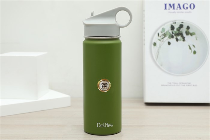 Bình giữ nhiệt inox 530 ml Delites Y1 xanh lá