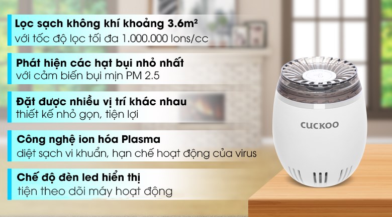 Máy lọc không khí mini Cuckoo CAC-03V10W 1.6W