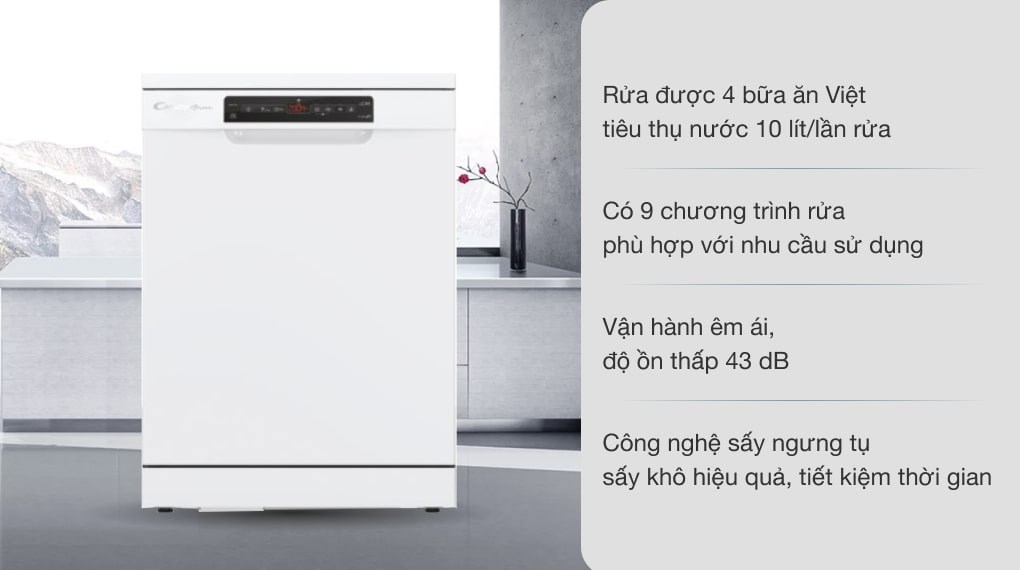 Máy rửa chén độc lập Candy CDPN 4D620PW/E