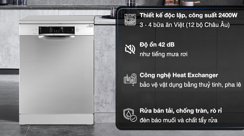 Máy rửa chén độc lập Bosch SMS46GI01P TGB