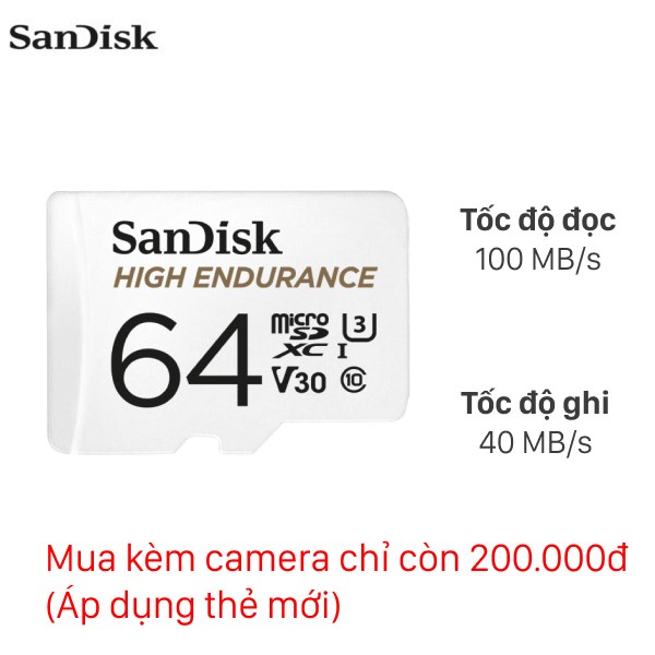 Thẻ nhớ chuyên Camera Sandisk MicroSD 64GB class 10_U3