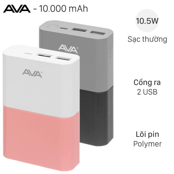 Pin sạc dự phòng Polymer 10.000 mAh AVA Pilot