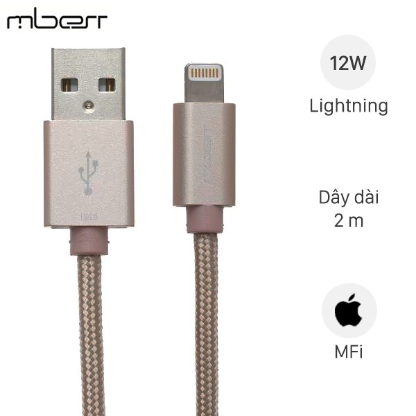 Cáp Lightning MFI 2m Mbest DS287-WB