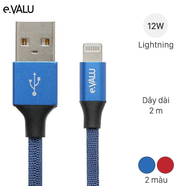 Cáp Lightning 2m eValu LTL-04X