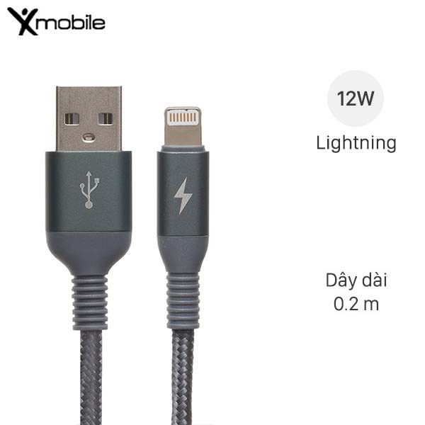 Cáp Lightning 0.2m Xmobile LJET-L11