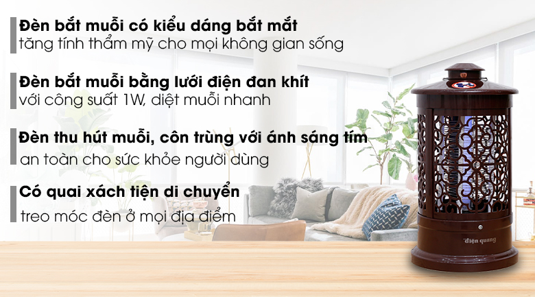 Đèn bắt muỗi Điện Quang ĐQ EML03 BR