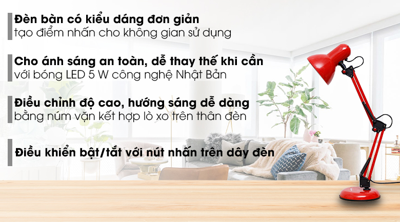 Đèn bàn học Điện Quang DKL14 R