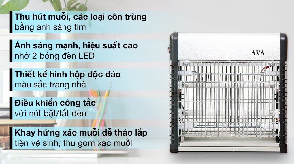 Đèn bắt muỗi AVA JB20E-2X6W