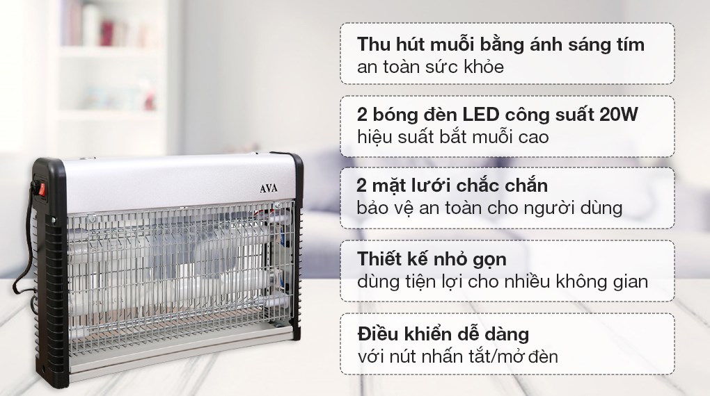 Đèn bắt muỗi AVA JB20E-2X10W