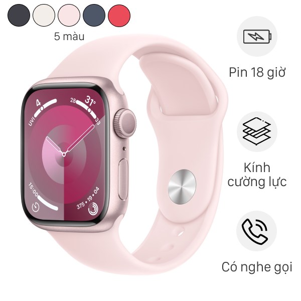 Đồng hồ thông minh Apple Watch Series 9 GPS 41mm viền nhôm dây thể thao