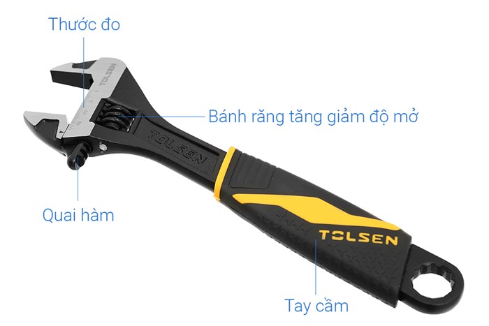 Mỏ lết cán nhựa đen Tolsen 38 mm 15311