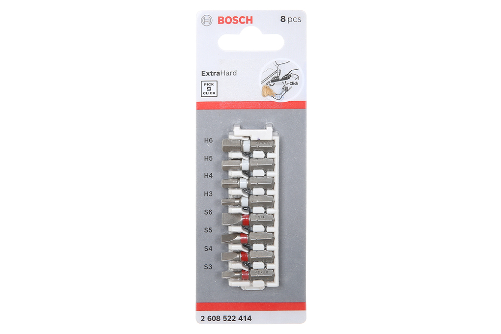 Bộ vặn vít đầu SL, Hex 25 mm Bosch Extra Hard (8 chi tiết)