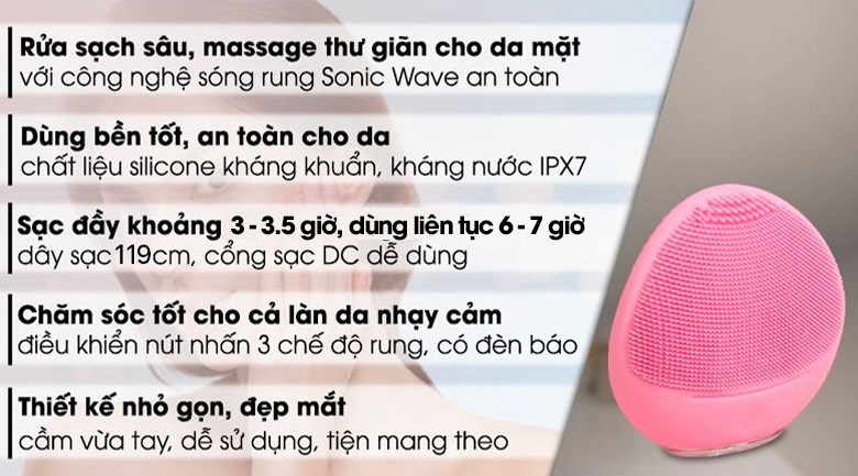 Máy rửa mặt và massage dành cho da nhạy cảm Halio Baby Pink