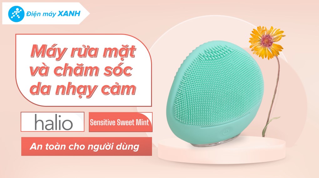 Máy rửa mặt và massage dành cho da nhạy cảm Halio Sweet Mint