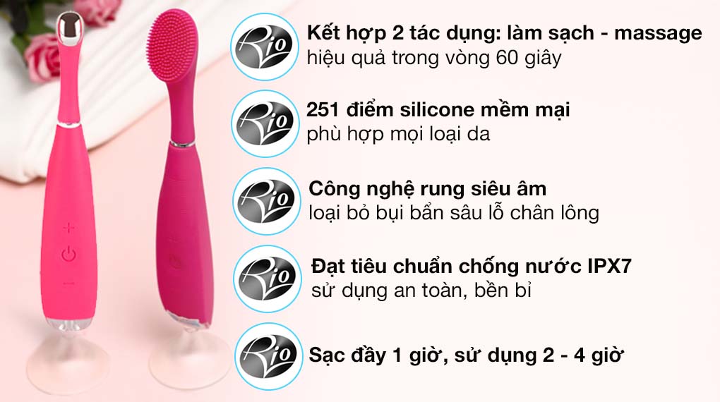 Máy rửa mặt và massage vùng mắt Rio Beauty FARA