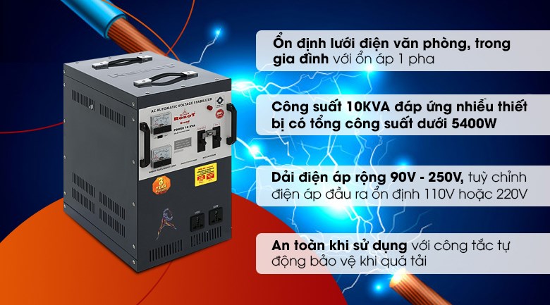 Ổn áp Robot 1 pha 10KVA 90