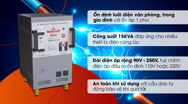 Ổn áp Robot 1 pha 15KVA 90