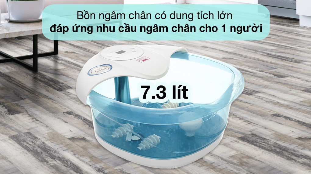 Bồn ngâm massage chân Rio Beauty FTBH5-EU sở hữu dung tích lớn 7.3 lít giúp bạn thoải mái sử dụng