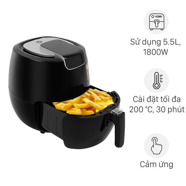 Nồi chiên không dầu Mishio MK-165 5.5 lít