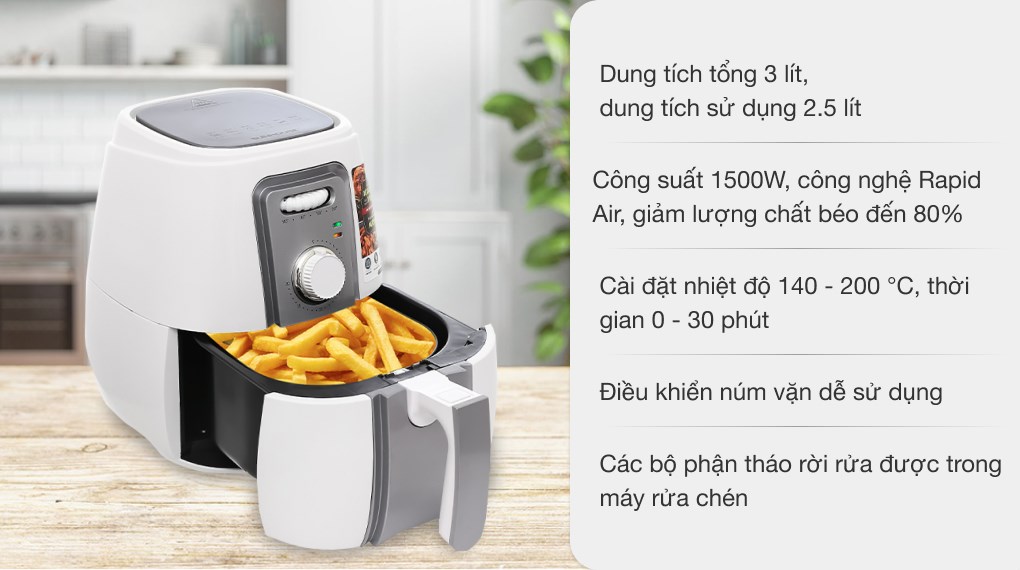 Nồi chiên không dầu Sunhouse SHD4023W 3 lít