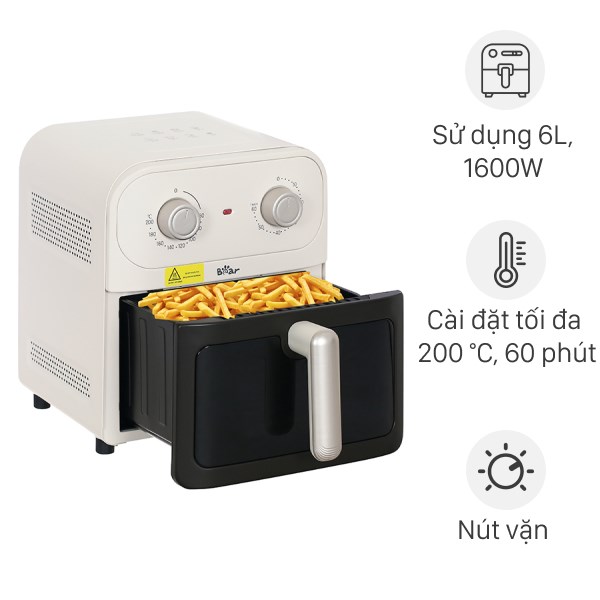 Nồi chiên không dầu Bear BAF-P63W1 6 lít