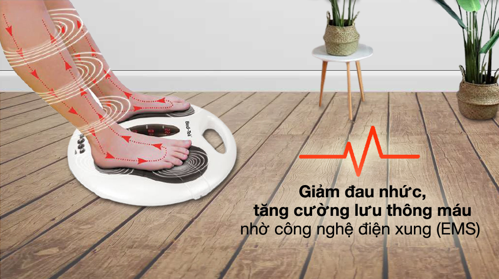 Máy massage chân Rio Beauty Tek BT-CRBO3  được trang bị công nghệ xung điện EMS giúp tăng cường máu lưu thông