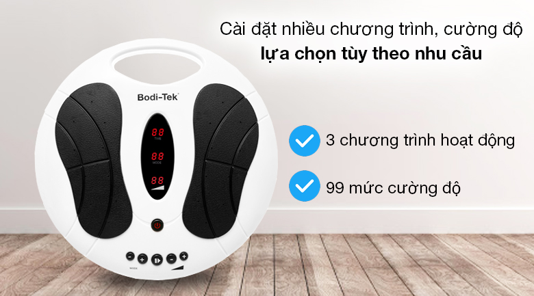 Máy massage chân Rio Tek CRBO3 sở hữu 3 chương trình hoạt động bao gồm 99 mức cường độ