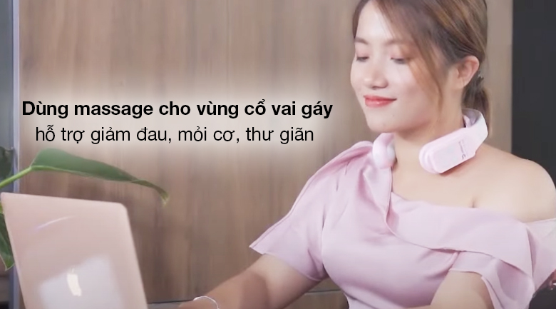 Máy massage cổ, vai, gáy HASUTA HMN-160 Hồng phù hợp với mọi đối tượng, giúp thư giãn hiệu quả