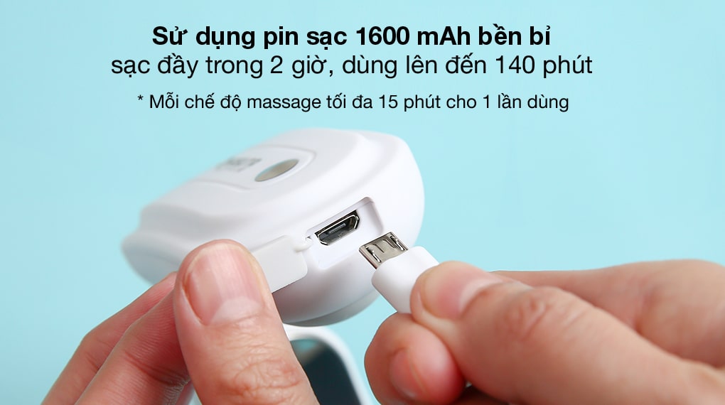 Máy massage cổ, vai, gáy HASUTA HMN-160 có cổng sạc USB an toàn, tiện lợi