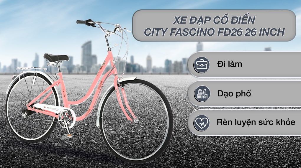 Xe Đạp Đường Phố City Fascino FD26 26 inch