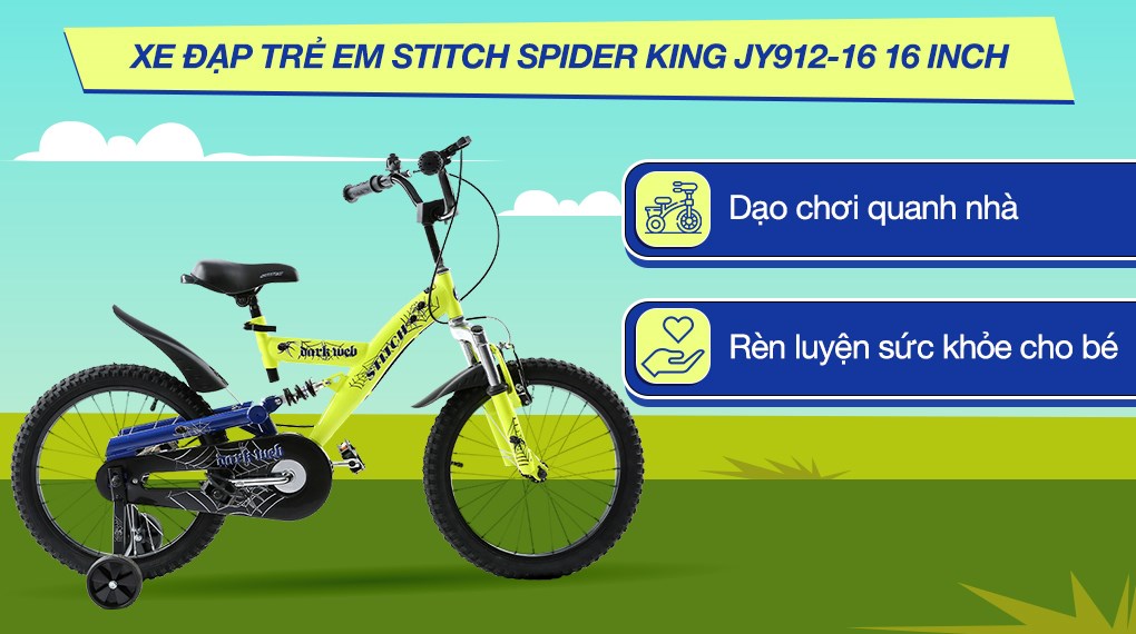 Xe Đạp Trẻ Em Stitch Spider King JY912-16 16 inch