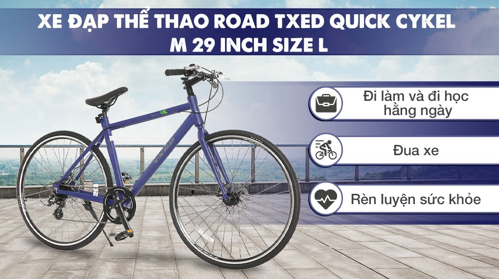 Xe Đạp Thể Thao Road Txed Quick Cykel M 29 inch Size L sở hữu thiết kế đậm chất thể thao