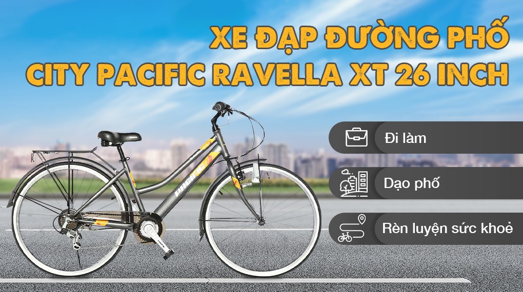 Xe Đạp Đường Phố City Pacific Ravella XT 26 inch được bảo hành khung xe đạp trong vòng 3 năm tại Điện máy XANH