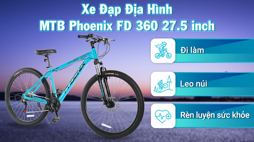 Xe Đạp Địa Hình MTB Phoenix FD 360 đang được bán với giá 5.694.000 đồng (cập nhật vào 09/2023 và có thể thay đổi theo thời gian)