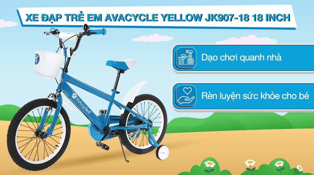 Xe Đạp Trẻ Em AVACycle Yellow JK907-18 18 inch