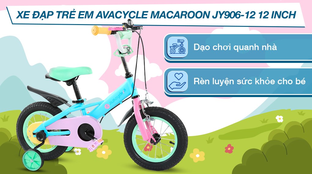 Xe Đạp Trẻ Em AVACycle Macaroon JY906-12 12 inch